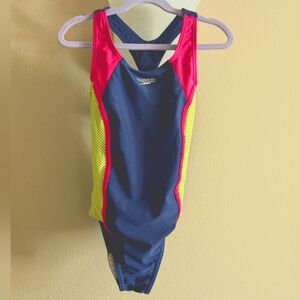 Box#21 ♨️ 5 For $35 ♨️ Girls Speedo Blue, Pink & Yellow Racerback Swimsuit